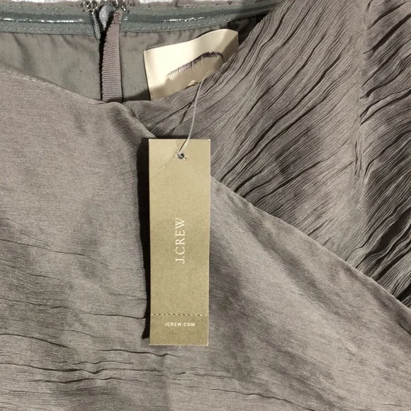 J. CREW | Arabelle Grey Silk Chiffon Strapless Formal Event Dress size 14 {NEW} - Picture 7 of 12